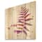 Designart - Purple Fern - Farmhouse Print on Natural Pine Wood